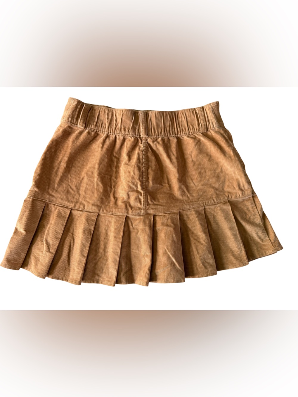 Hollister Tan Corduroy Ruffle Hem Mini Skirt Y2K Coquette Small Summer - Picture 2 of 6